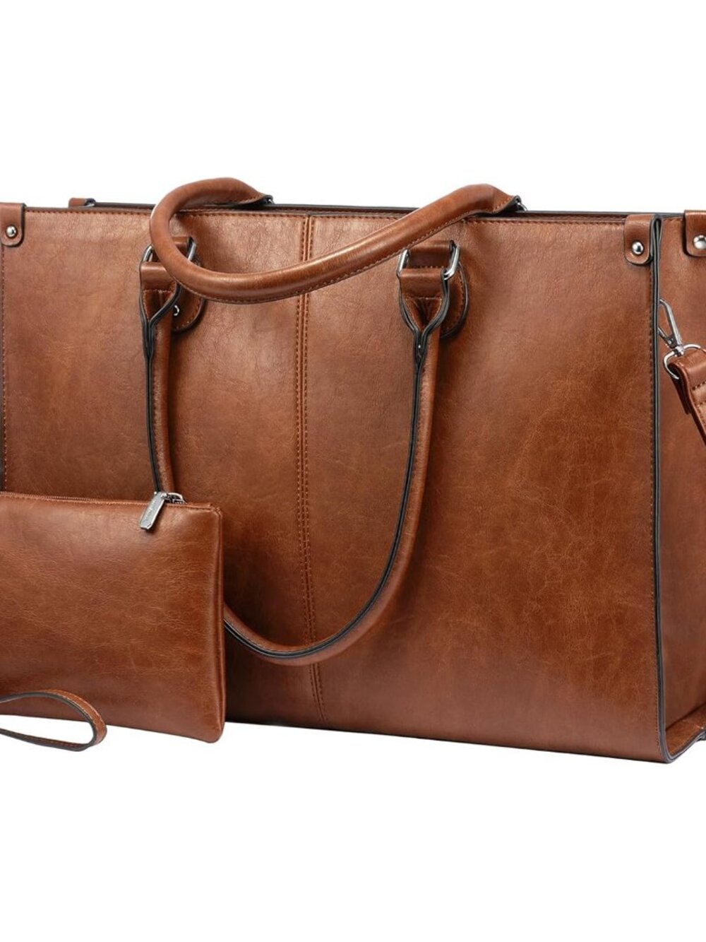 Laptop Tote Bag for Women, 17.3 Inch Professional Work Bag with Matching Clutch,